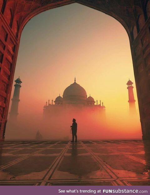 Taj Mahal in the fog