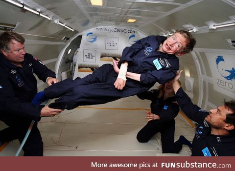 Stephen Hawking lived his dream of experiencing zero gravity in 2007