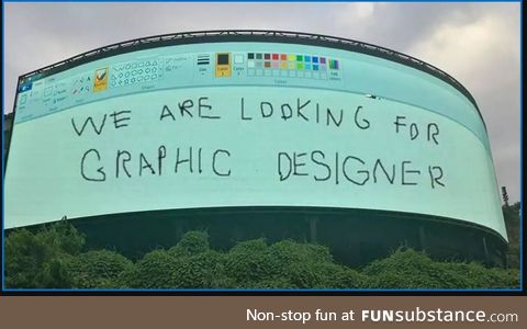 This comedian looking for a graphic designer