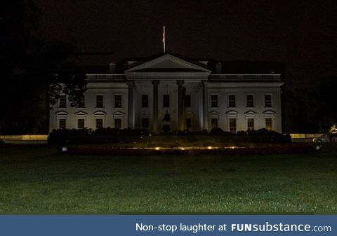 The White House lights are currently off.Historically this is only done when the