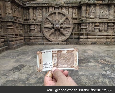 Found the wheel from the image on the 10 rupee note!