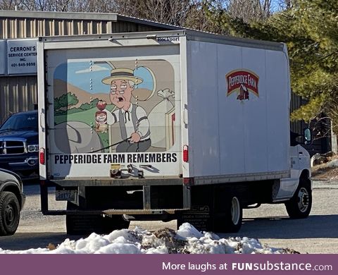 The back of an ACTUAL Pepperidge Farms truck