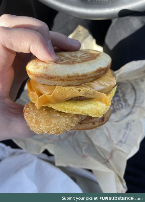 Put the hash brown in the sandwich it’s better