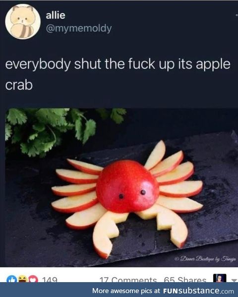 Apple Crab, the Delicious Decapod Destroyer of Insides
