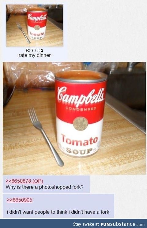 Who eats soup with a fork?