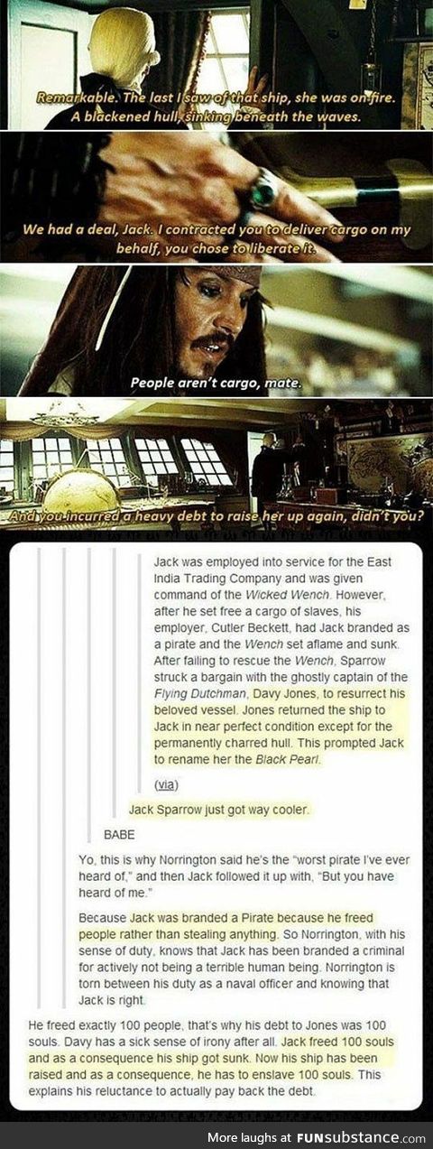 The Tale of Captain Jack Sparrow "People aren't cargo, mate"