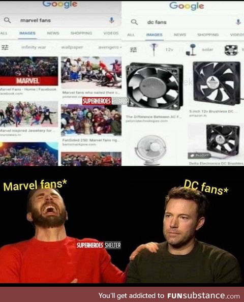 Marvel fans and DC fans