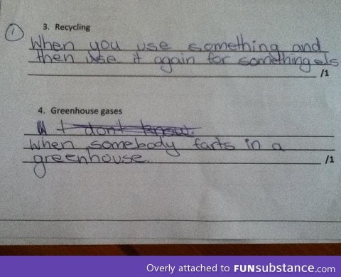 11 year olds definition of greenhouse gases