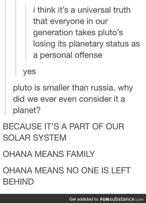 I still think about you sometimes, Pluto