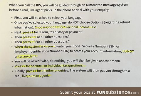 How to talk with a human at the IRS