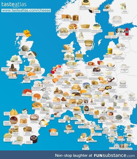 Cheeses from across Europe