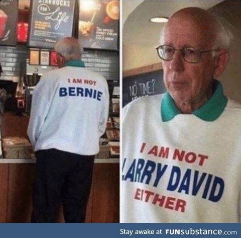Bernie Sanders puts up a costume to fool the police trying to catch him due to civil