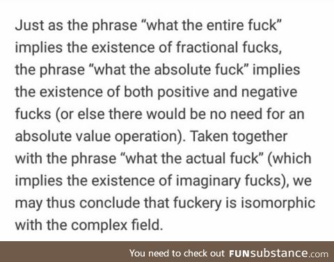 Isomorphic with the complex field: a f*cking good explanation.