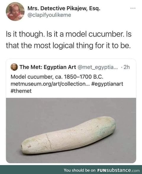 A model of a cucumber obvs