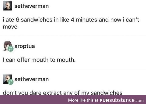Do not touch sandwiches