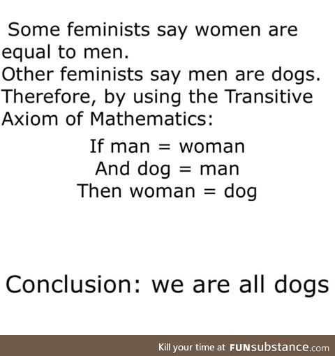 Mathematically, we are all dogs