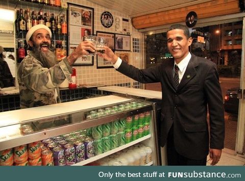 President Barack Hussein Obama and Al Qaeda leader Osama Bin Laden sign the historic São