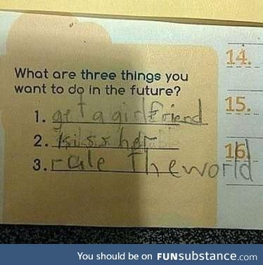 Kid has his priorities straight