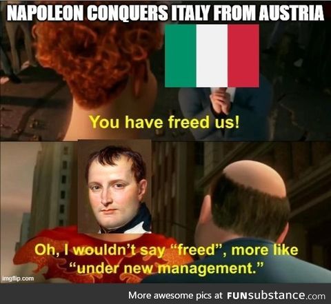 Napoleon after he took Italy from the Austrians