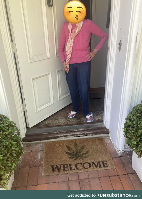 My 100 year old, very conservative, almost blind Gramma with her new “gardeny” mat