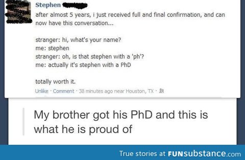 Maybe he got the PhD for this