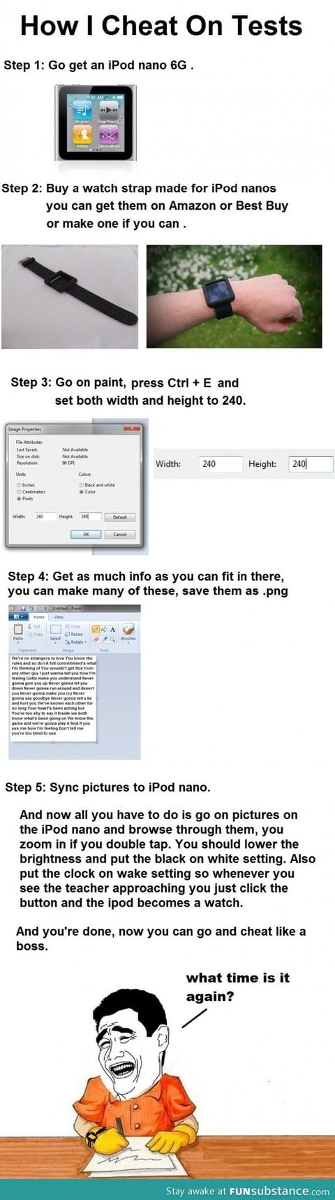 Cheating on test with an iPod nano