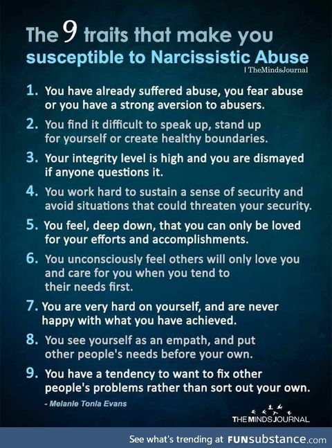 Traits that make you more susceptible to narcissistic abuse
