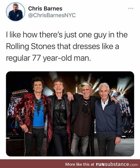 There's always one rebel, even in The Rolling Stones.