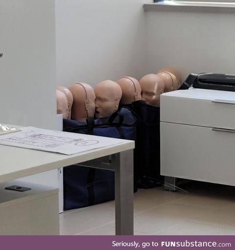 The way our Safety Manager stores the CPR training dummies