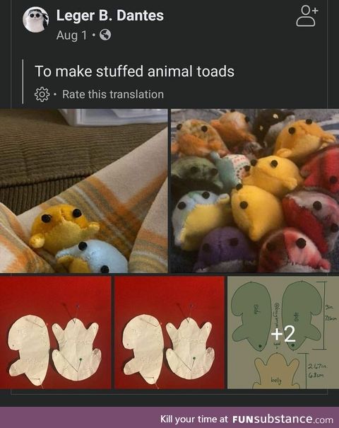 To make stuffed animal frog/toad plushes