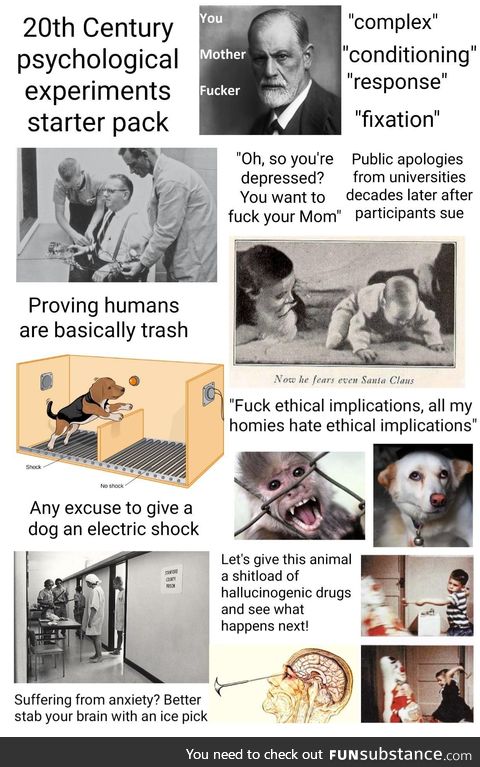 20th Century psychological experiments starter pack