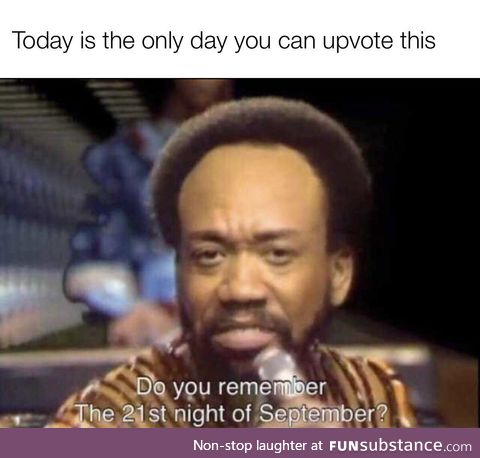This is the only day you can upvote this
