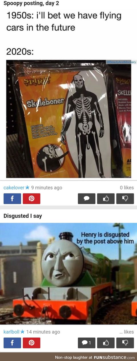 If this wasn't deliberate, it should have been [Henry is disgusted by Skeleton]