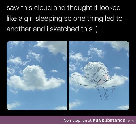 Cloud girl sleeping