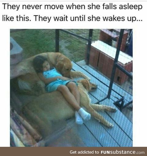 They wait until she wakes up to move