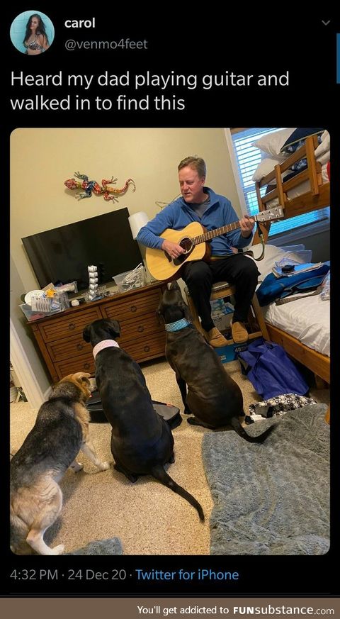 Dad playing the guitar