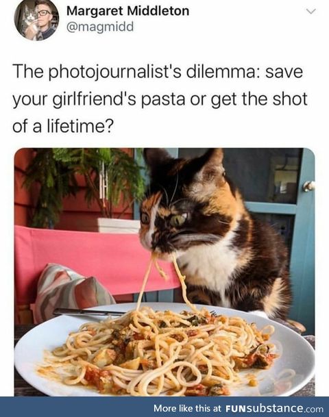 Don't save the spaghetti [Photojournalist's dilemma]
