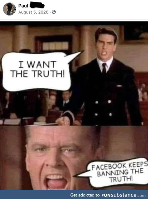 Facebook keeps banning the truth