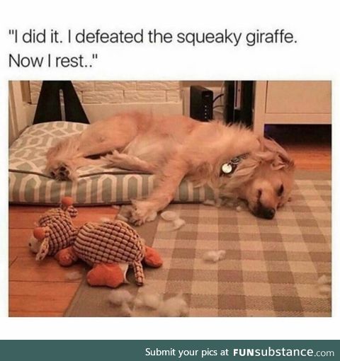 I defeated the squeaky Giraffe