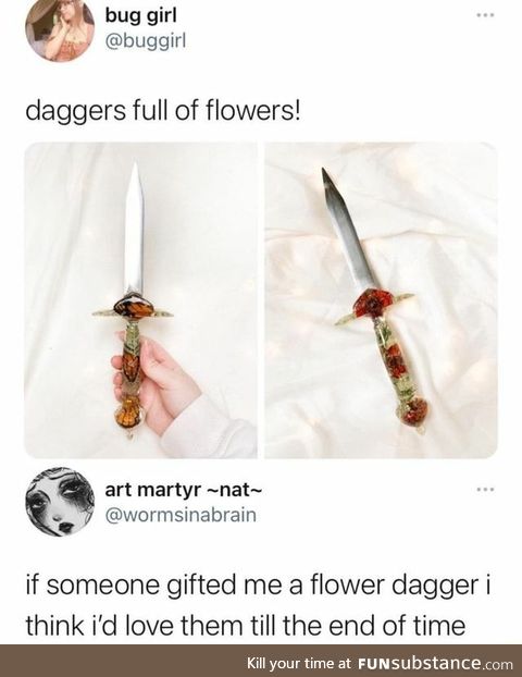 Daggers full of flowers