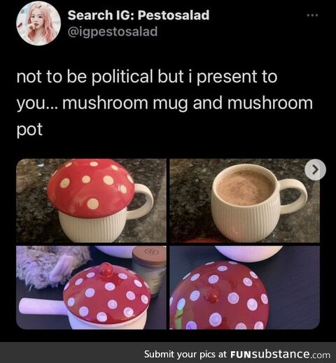 Mushroom mug and mushroom pot