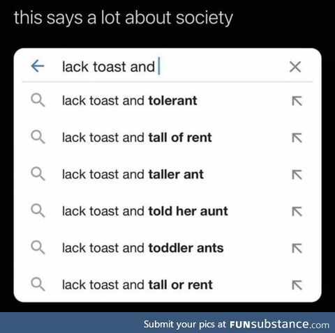 Lack toast and toddler ants