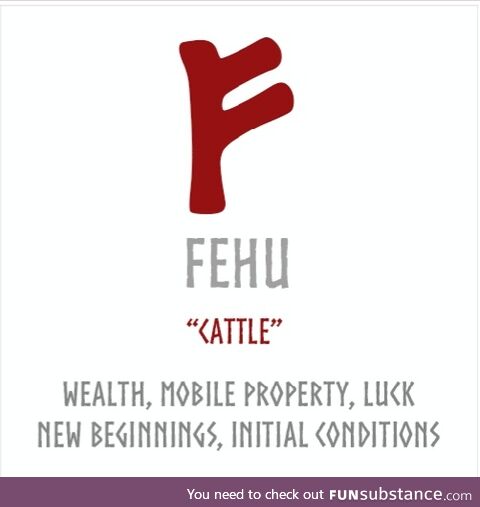 Rune Meaning ‐ Fehu