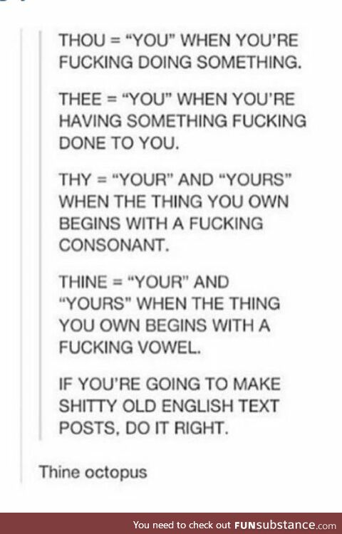 Thou shalt make shitty English posts correctly