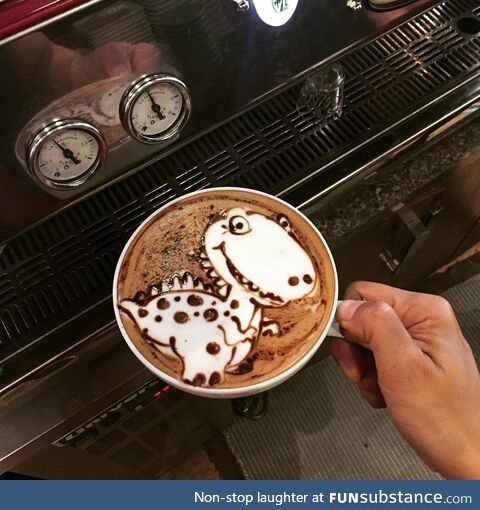 Coffee Art #33 - Dinosaur