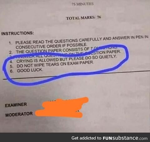 Respect for the question paper maker