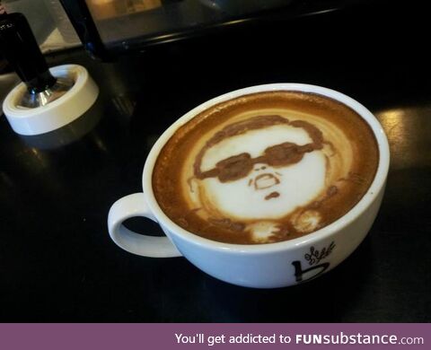Coffee Art #50 - PSY (Gangnam Style Guy)