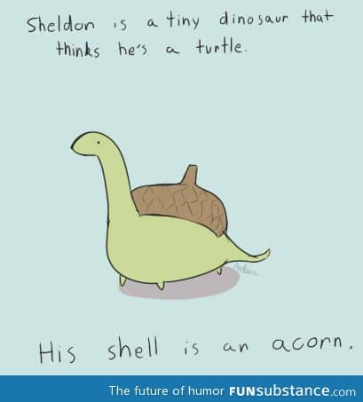 His shell is an acorn