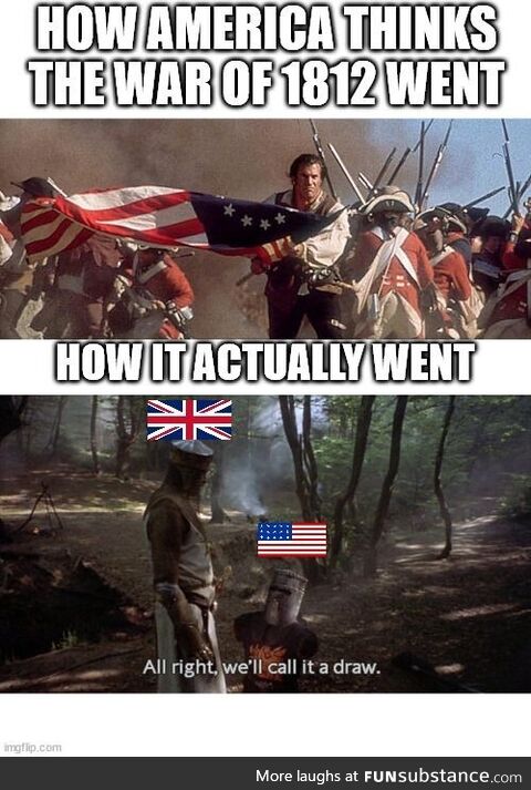 It wasn't as close as the Americans like to think it was, the only reason the British