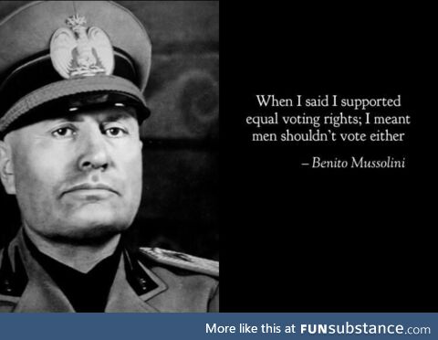 Benito Mussolini: Equal rights champion